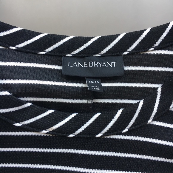 Lane Bryant Striped Dress, Black/White, Pockets - Picture 3 of 4